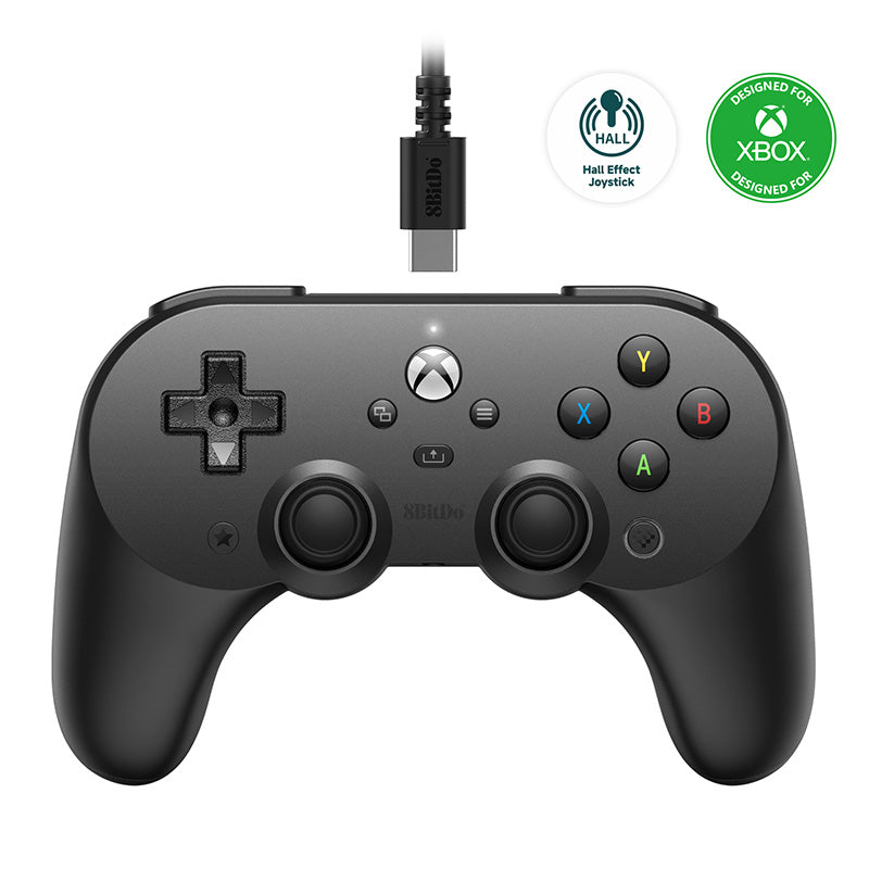 8BitDo Pro 2 Wired Controller for Xbox (Hall Effect joysticks) - Controller Design for Streamlined Gaming Sessions