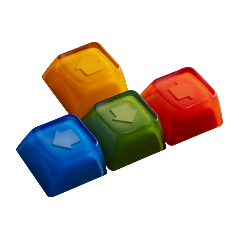8BitDo Double-Layered Crystal Arrow Keycaps - Keyboard Styling Set for Supported Mechanical Keys