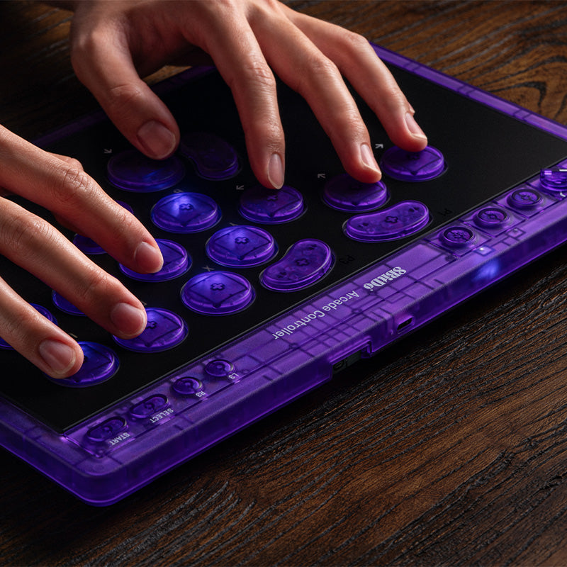 8BitDo Arcade Controller - Transparent Purple Signature Edition - Arcade Controller for Flexible Play Sessions