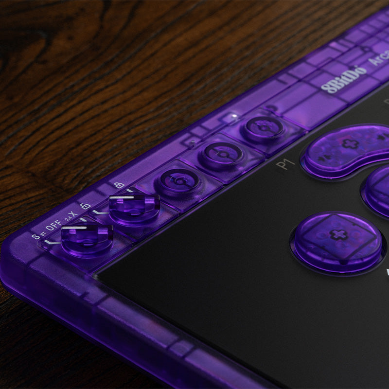 8BitDo Arcade Controller - Transparent Purple Signature Edition - Arcade Controller for Flexible Play Sessions